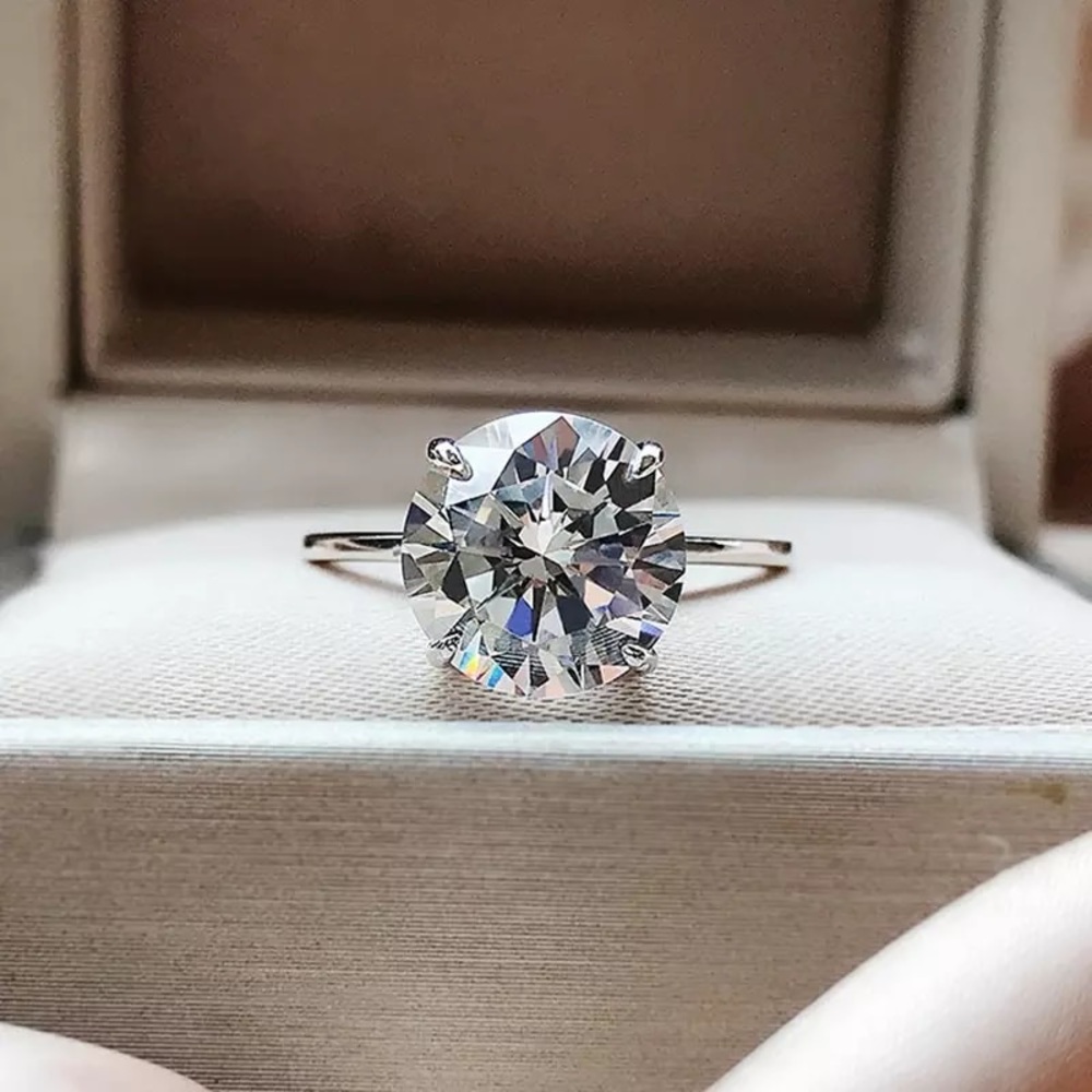 2Ct Round Cut Lab Diamond WHT Gold Solitaire Ring